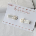 My first pigtail clip set | Cream delicate daisy