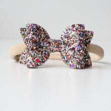Load image into Gallery viewer, Lights medium deluxe glitter bow