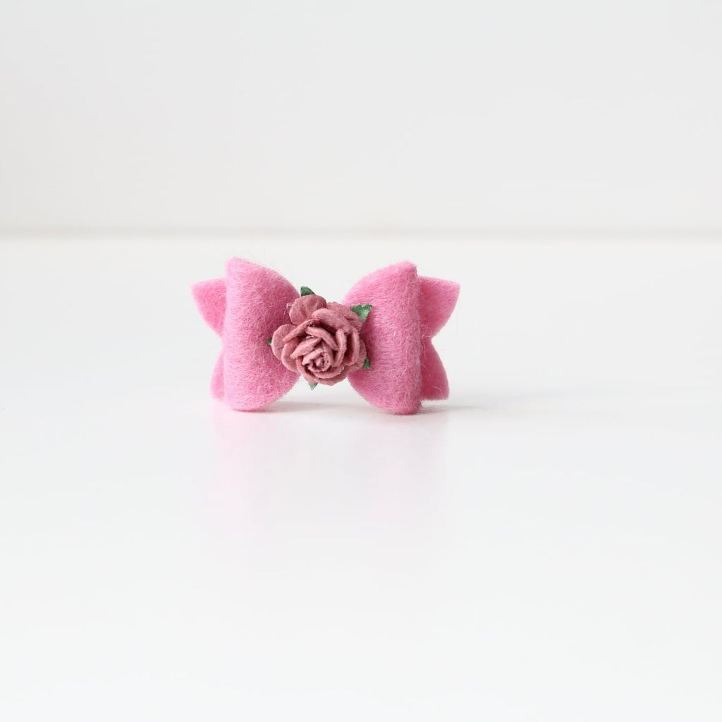 Petite felt flower bows | 11 colours | Clip or bobble