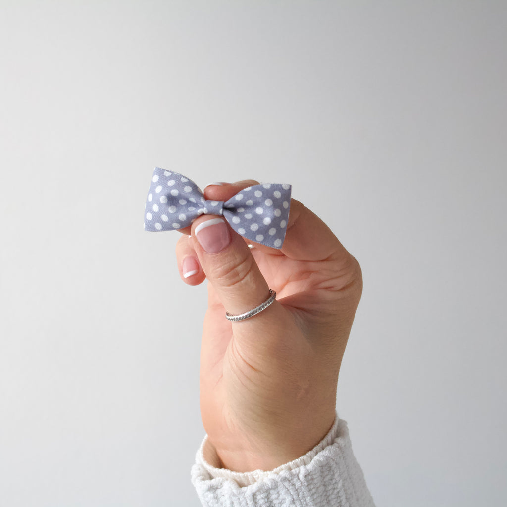Polka dot pinch bow clips | 6 colours
