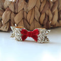 Christmas glitter small bow | Clip or headband