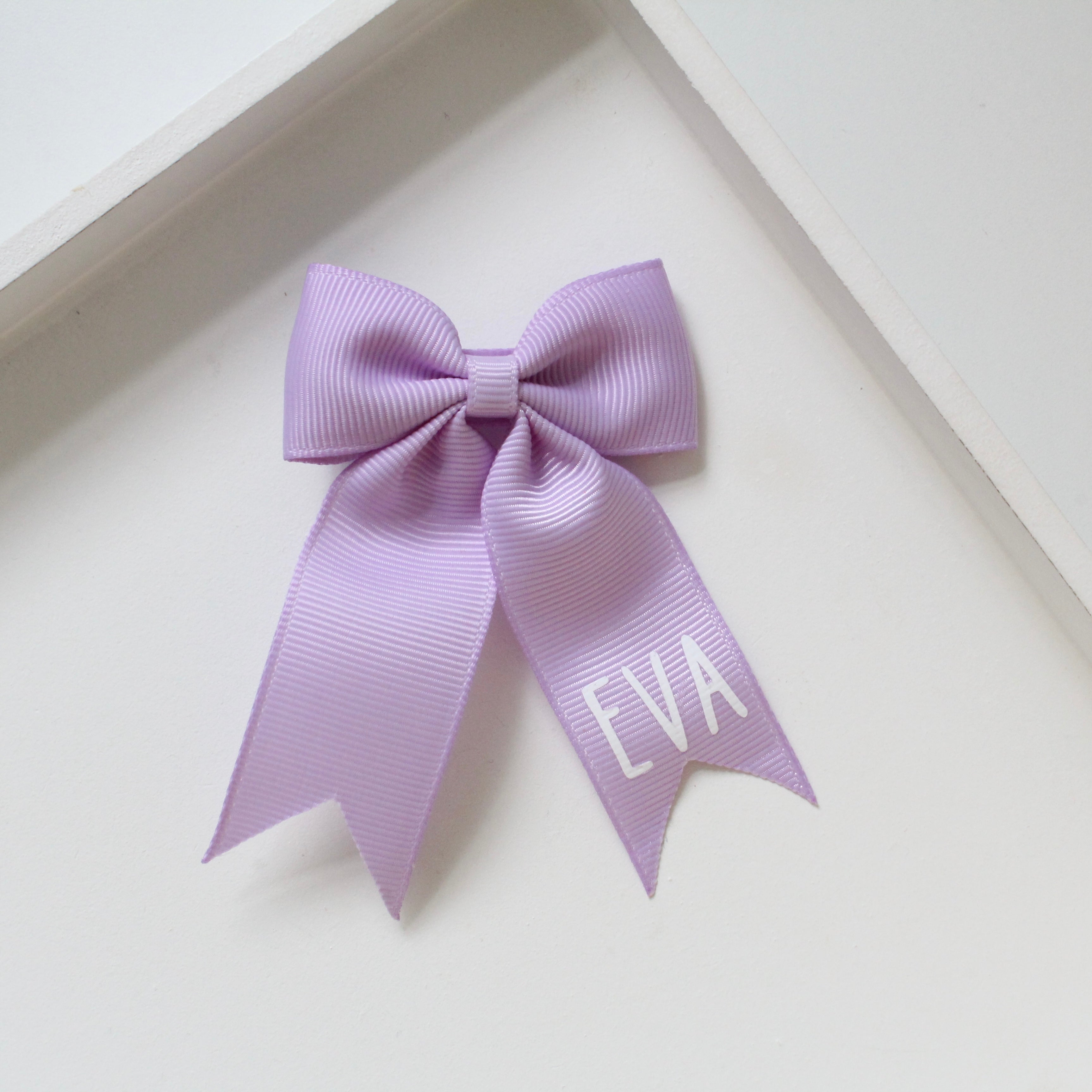 Personalised tail pinch ribbon bows | 33 colours | Clip or bobble