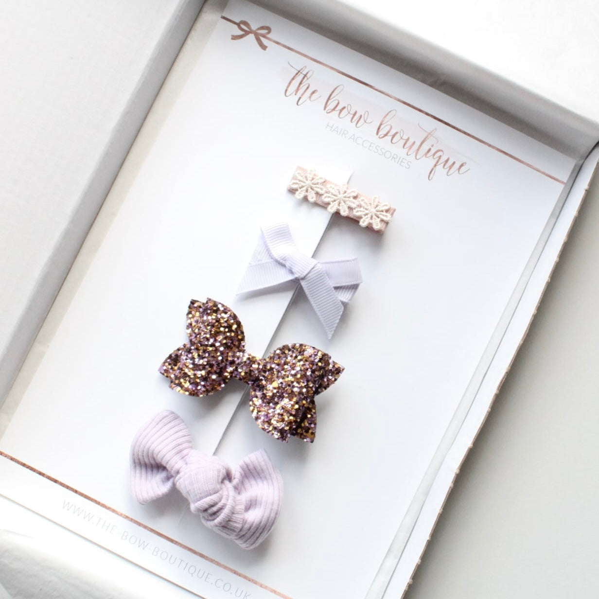 Lilac bow set