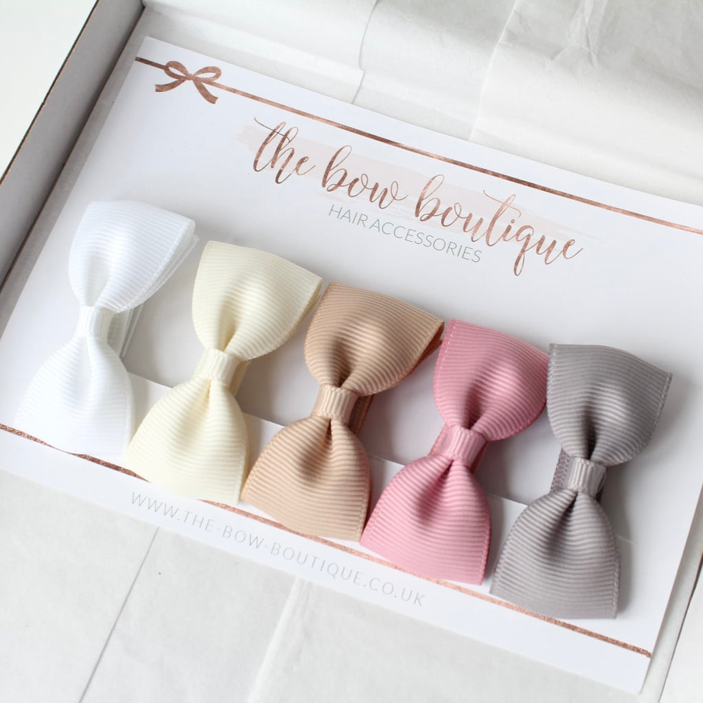 Neutral pinch bow set I Clip or bobble | Standard size