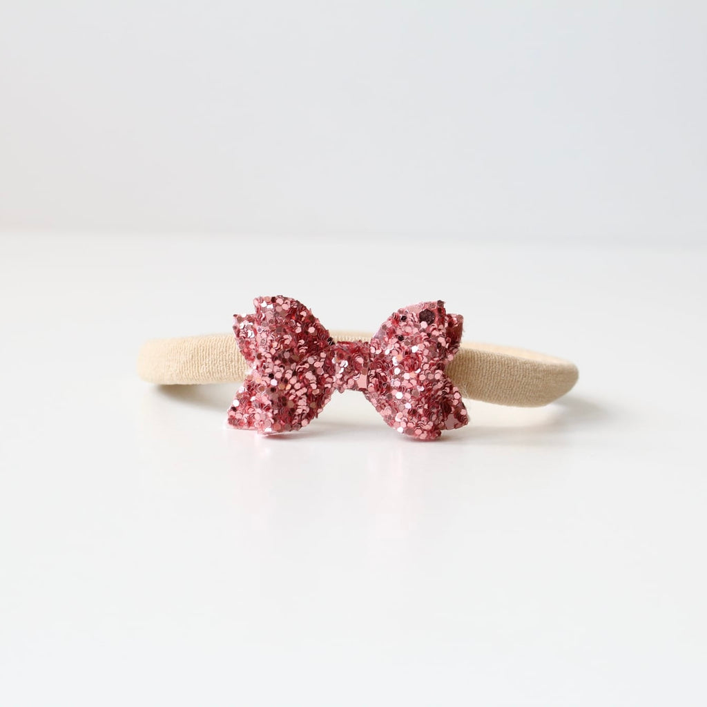 Petite deluxe glitter bows | 22 Colours | Clip, headband or bobble