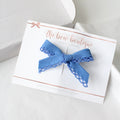 Hand tied bow clip | Denim blue
