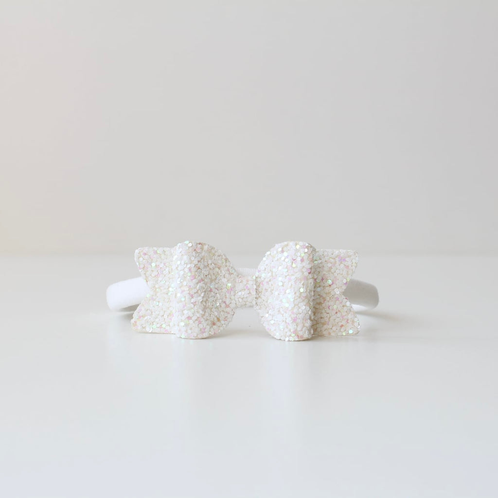 Small chunky glitter bows | 22 Colours | Clip or headband