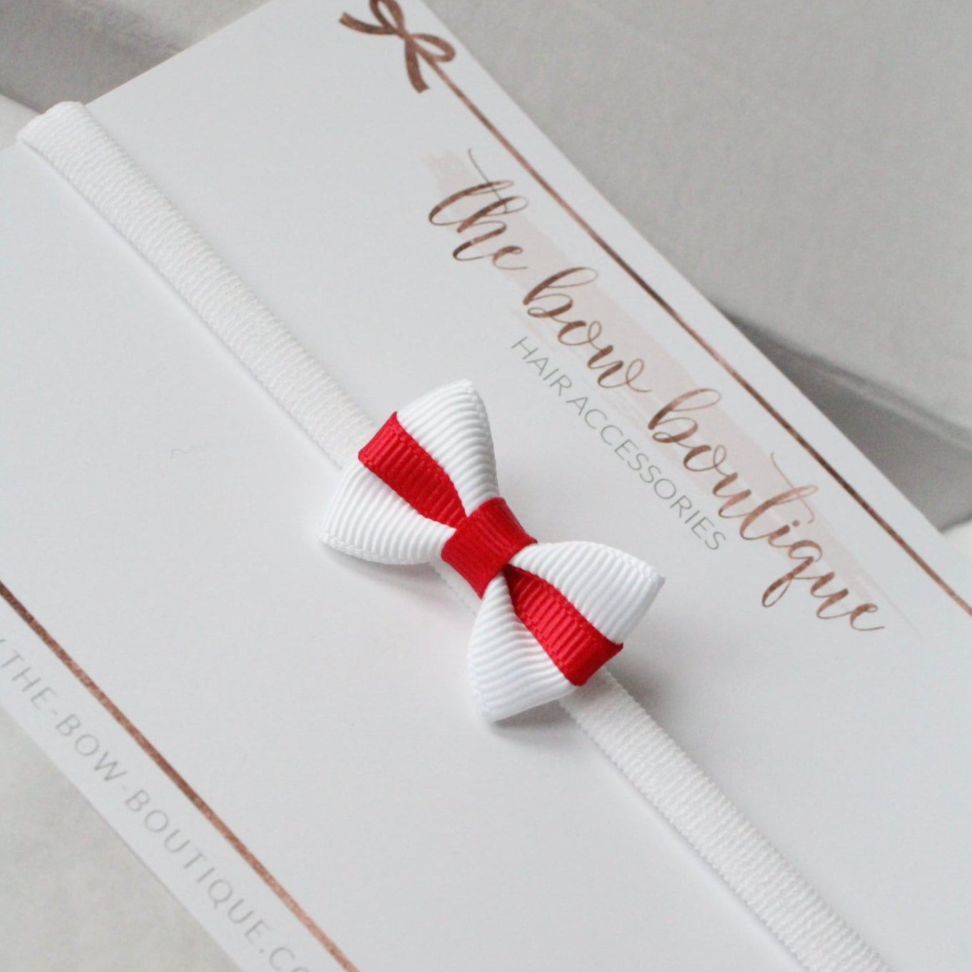 Football mini pinch baby headband | White band