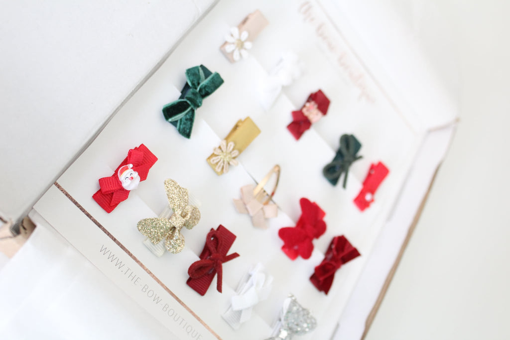My first christmas petite baby fringe clips set of 15