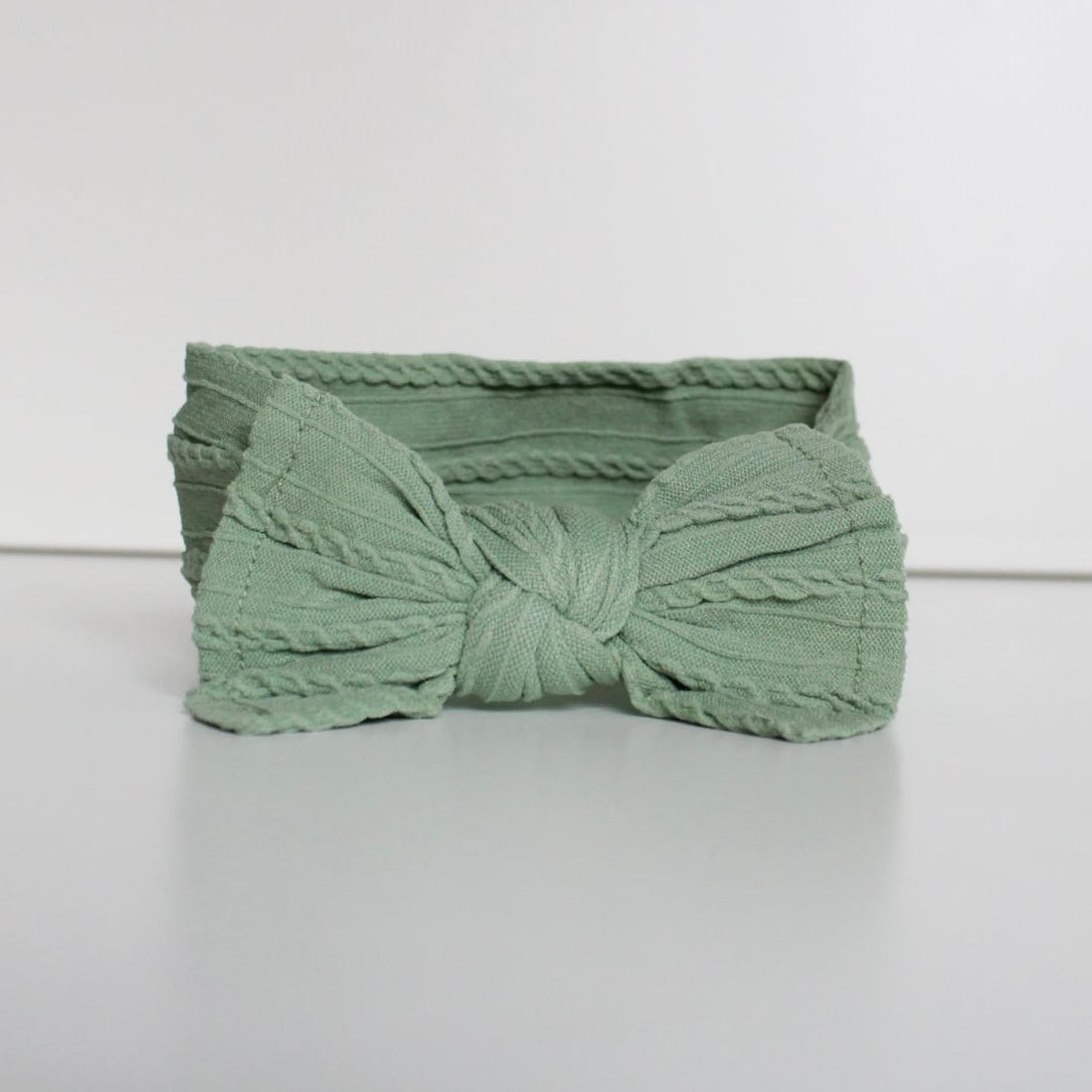 Olive green cable headwrap