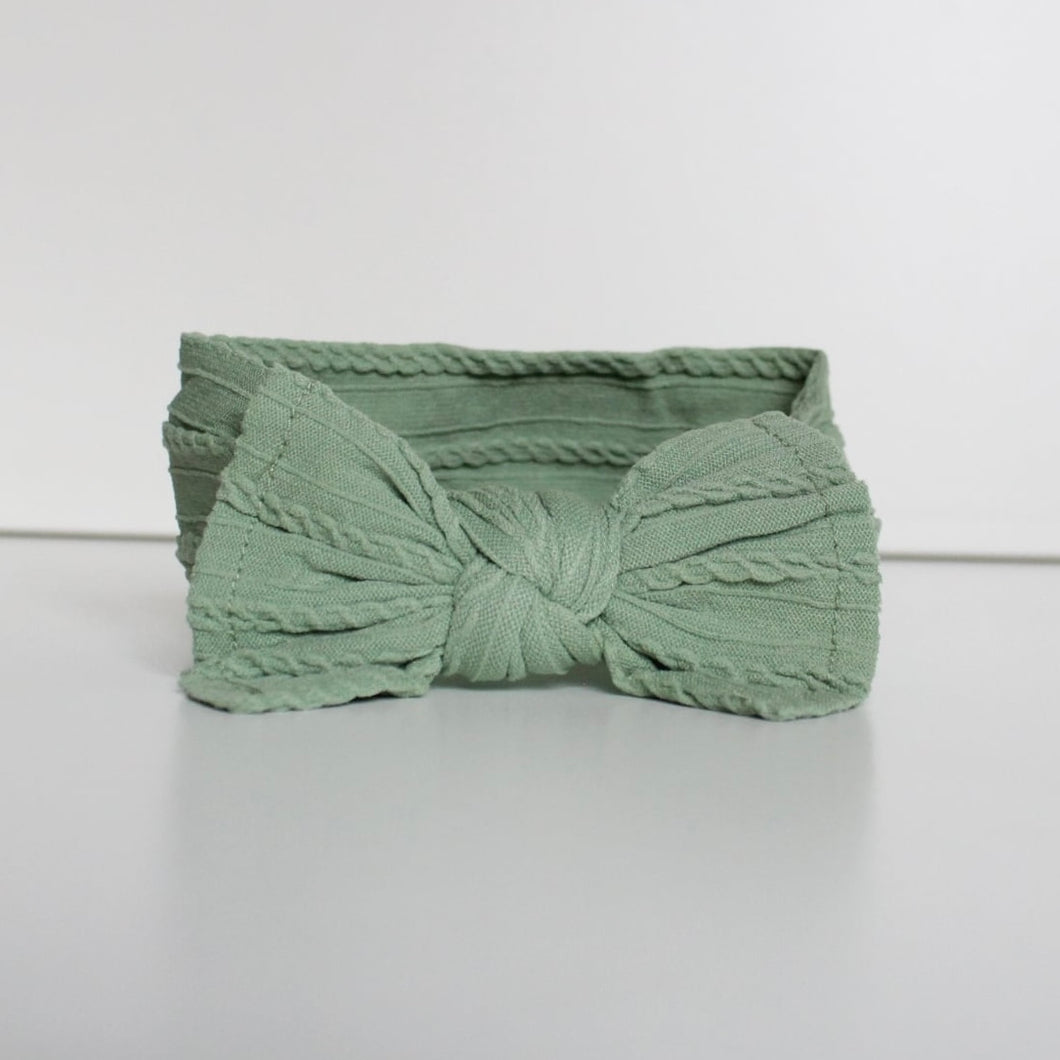 Olive green cable headwrap