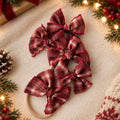Red Christmas vintage lace bow | Clip, headband or bobble