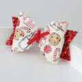 Christmas milk & cookie bow | Clip or headband