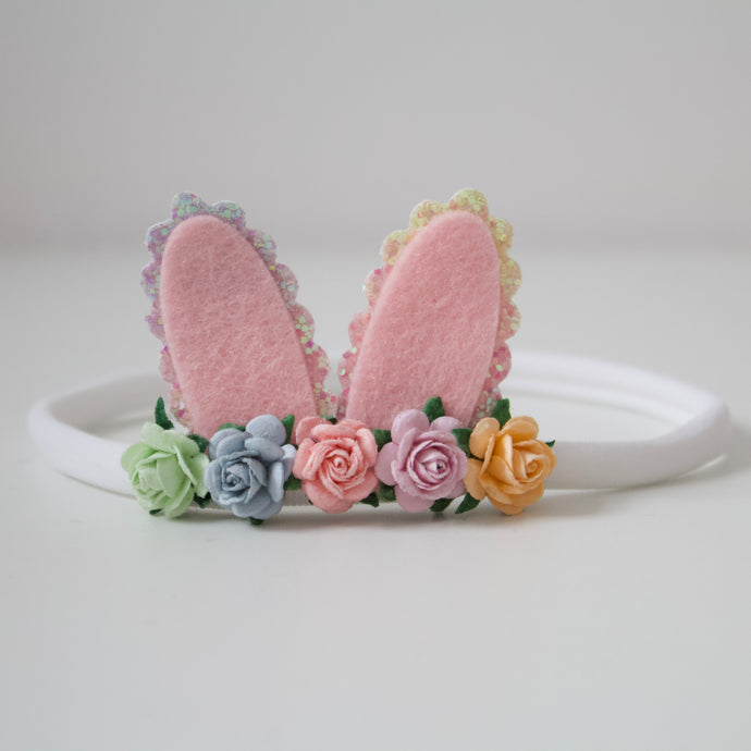 Mini rainbow bunny headband