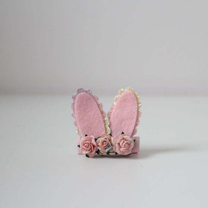 Rainbow bunny ear clip
