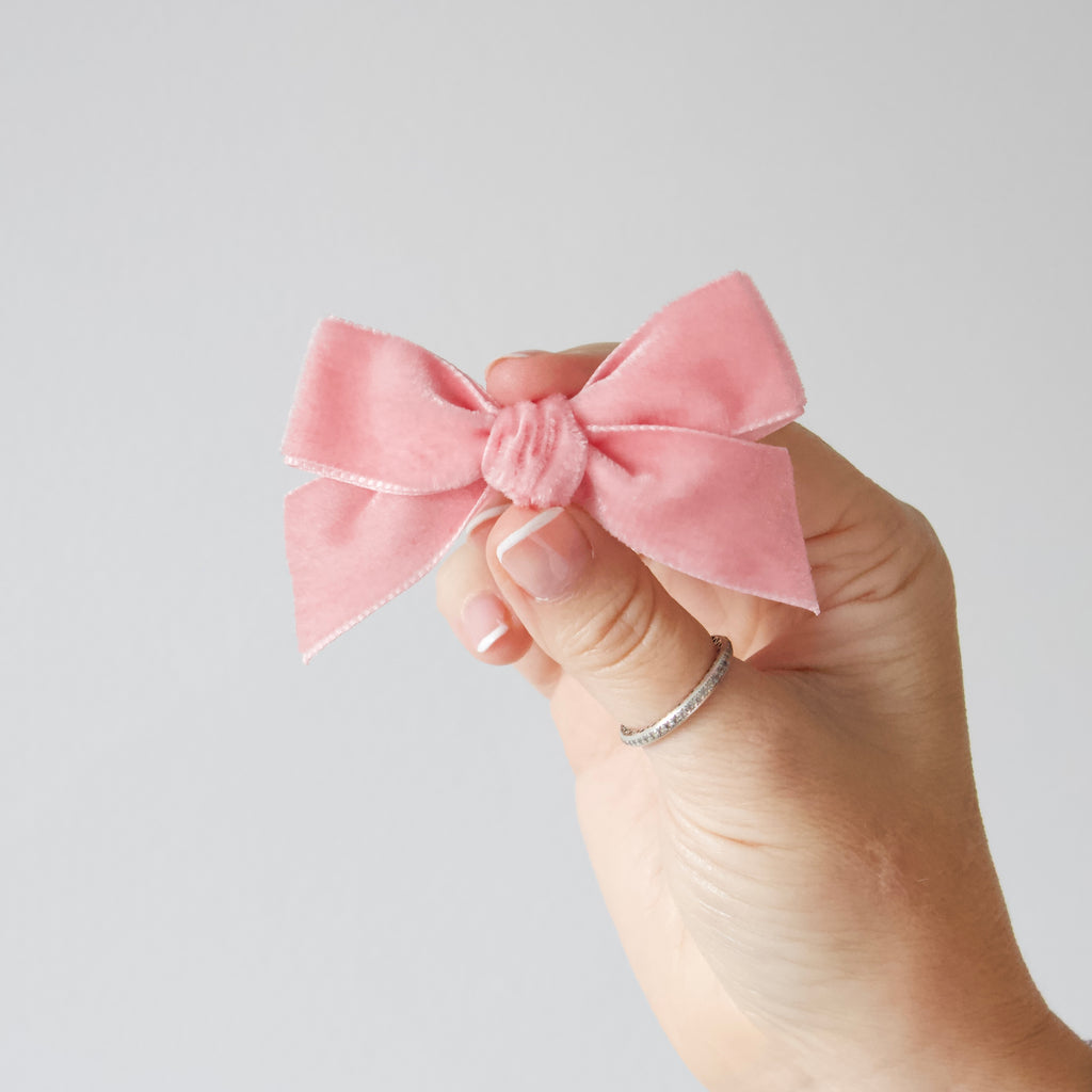 Velvet ribbon bows | 14 colours | Clip or headband