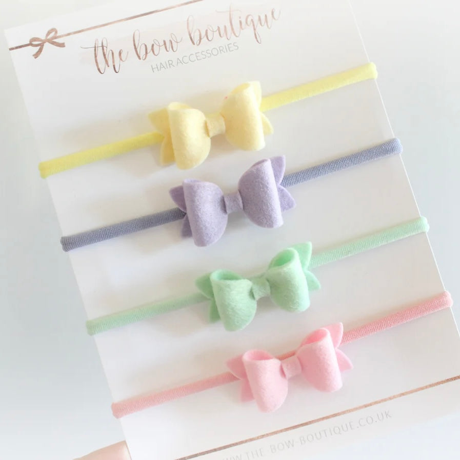 Mini deluxe felt nylon headband set