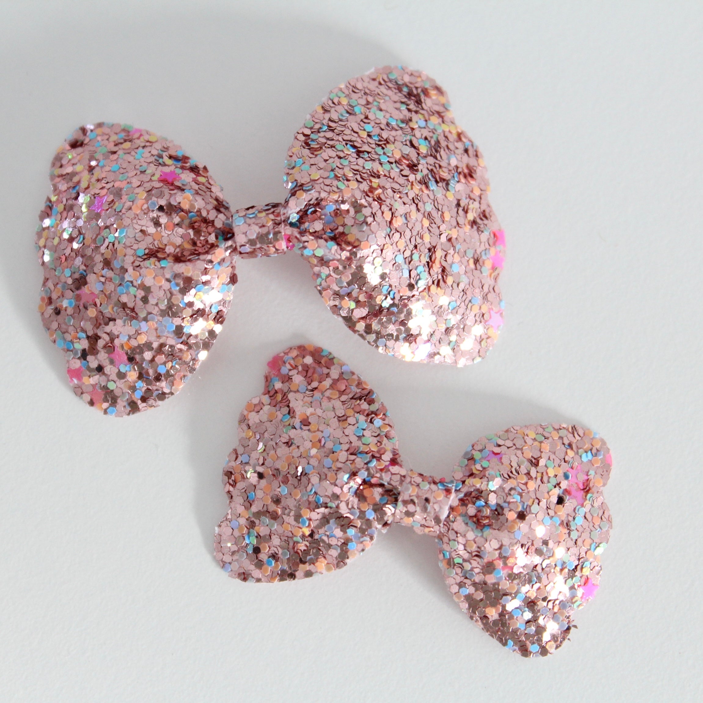 Dusky scalloped glitter bows | Clip or headband
