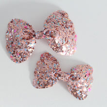 Load image into Gallery viewer, Dusky scalloped glitter bows