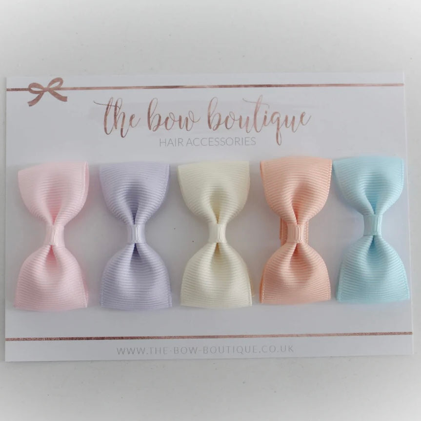 Pastel pinch bow set I clip or bobble
