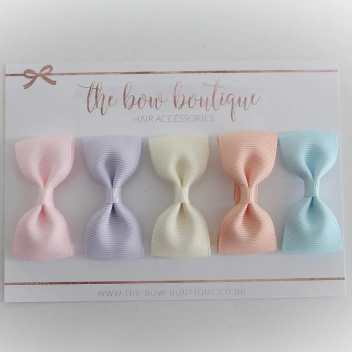 Pastel pinch bow set I clip or bobble