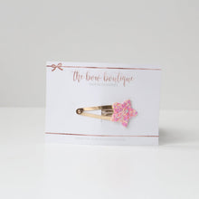 Load image into Gallery viewer, Glitter star snappy clips | 21 colours
