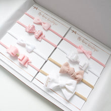 Load image into Gallery viewer, Soft pink new baby headband set