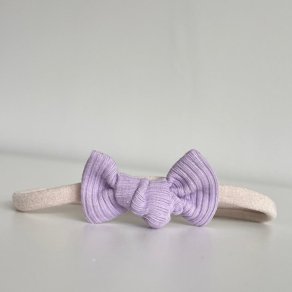 Petite jersey ribbed knot bows | 20 Colours | Clip, headband or bobble