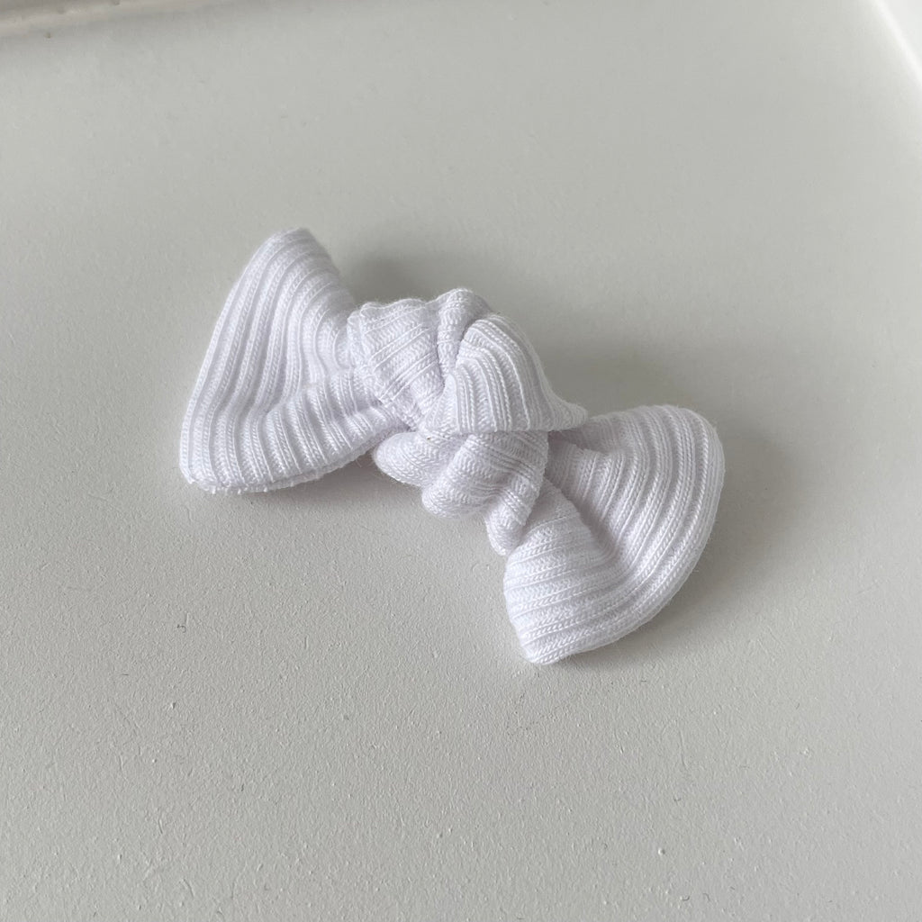 Petite jersey ribbed knot bows | 20 Colours | Clip, headband or bobble