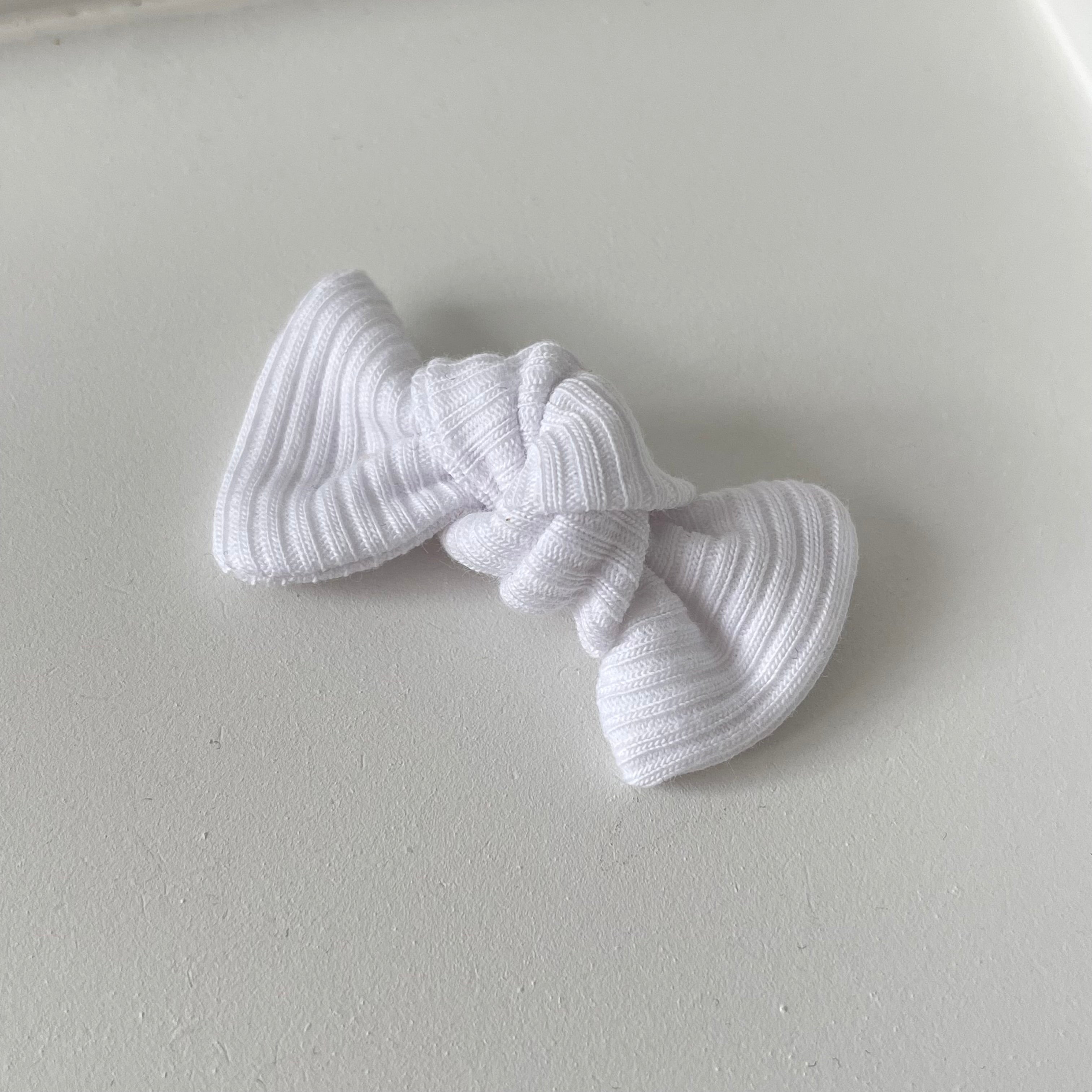 Petite jersey ribbed knot bows | 20 Colours | Clip, headband or bobble