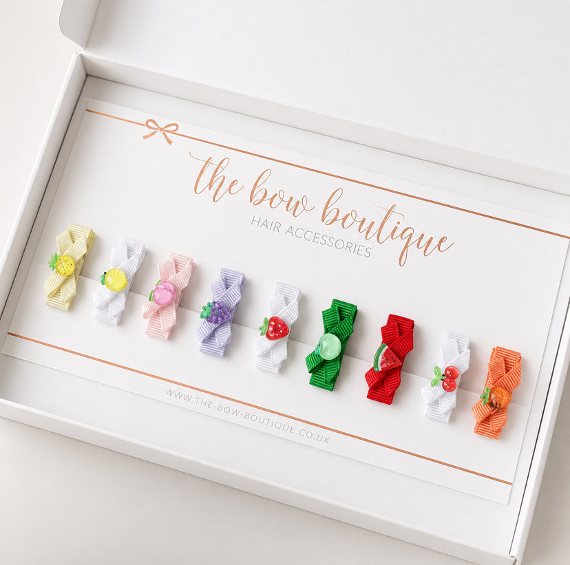My first fruit ribbon bows | 9 Colours | Clip or headband