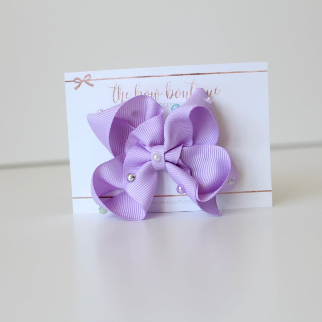 Colourfun pearl ribbon bows | 8 Colours | Clip, headband or bobble