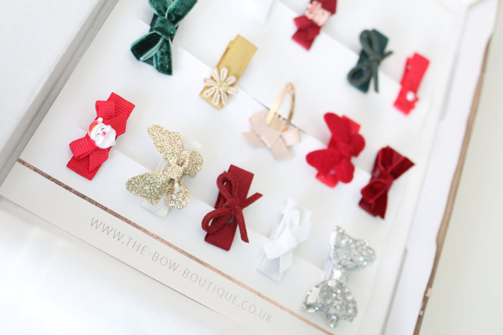 My first christmas petite baby fringe clips set of 15