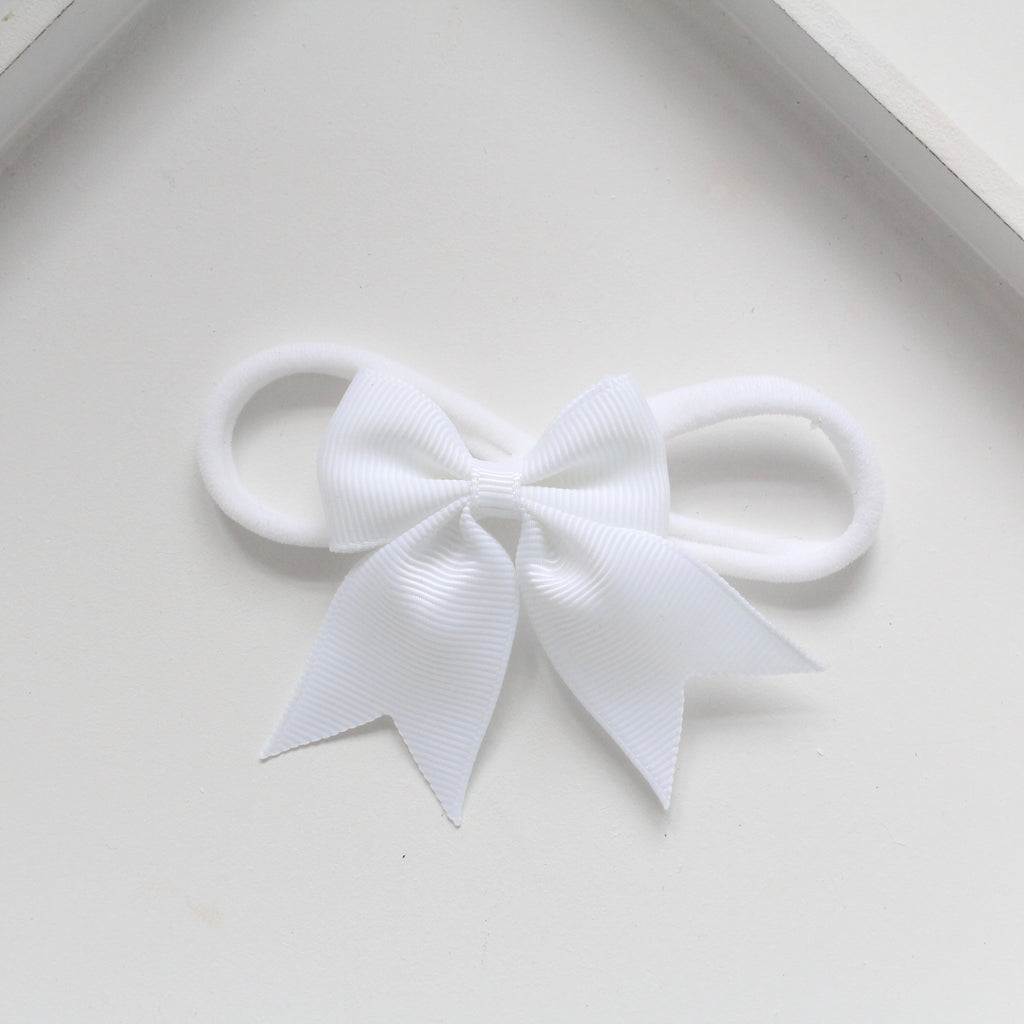 Short tail pinch ribbon bow headbands | 28 colours