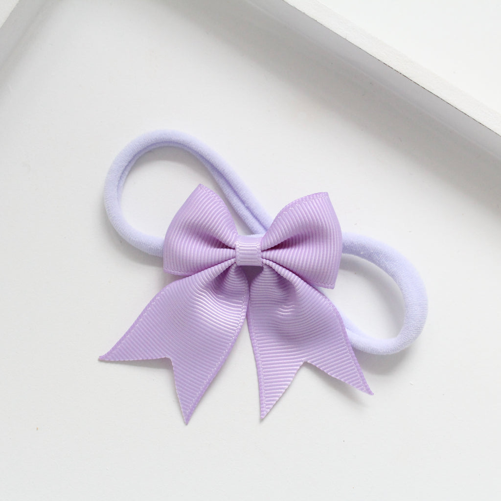 Short tail pinch ribbon bow headbands | 28 colours