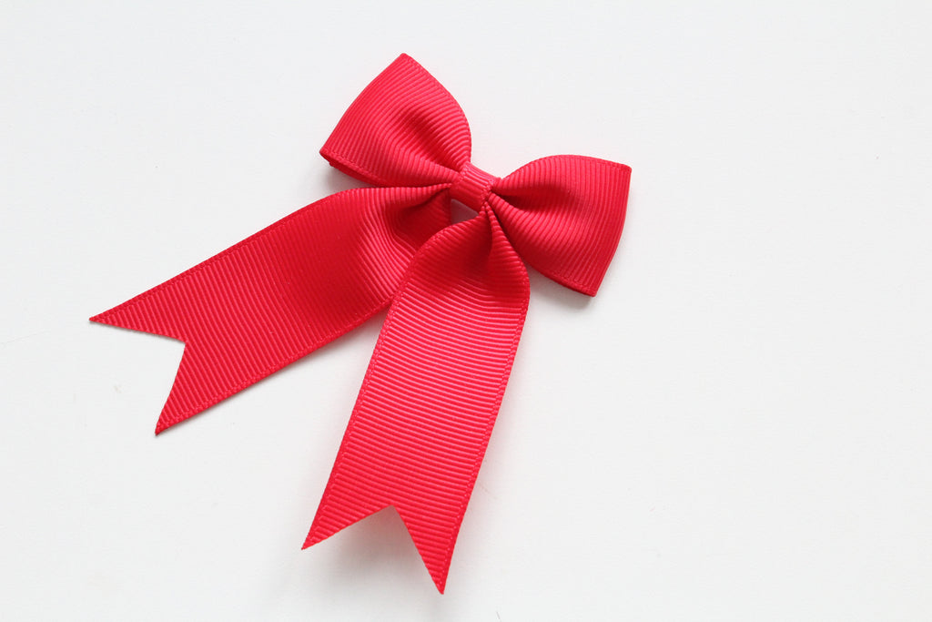 Personalised tail pinch ribbon bows | 33 colours | Clip or bobble