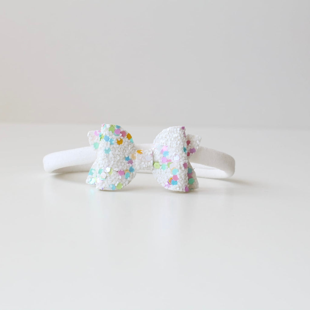 Mini deluxe glitter bows | 22 Colours | Clip, headband or bobble