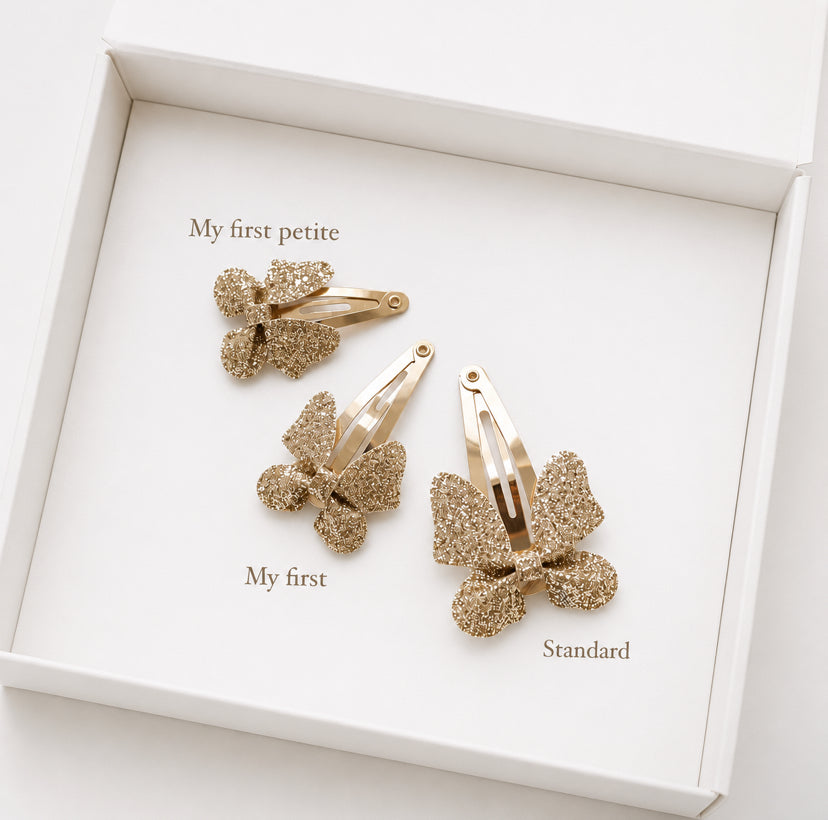 Gold glitter butterfly snappy clip | 3 Sizes