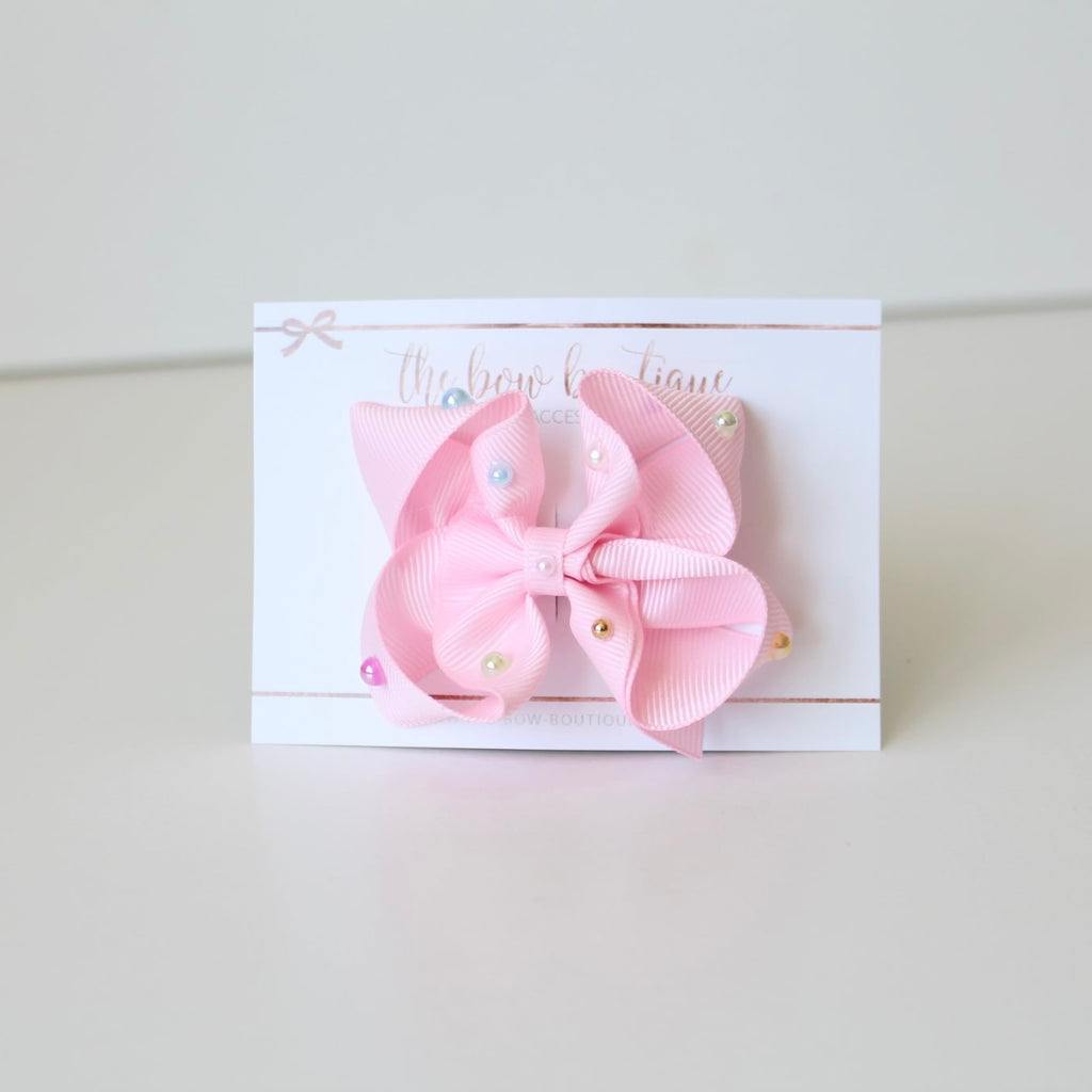 Colourfun pearl ribbon bows | 8 Colours | Clip, headband or bobble