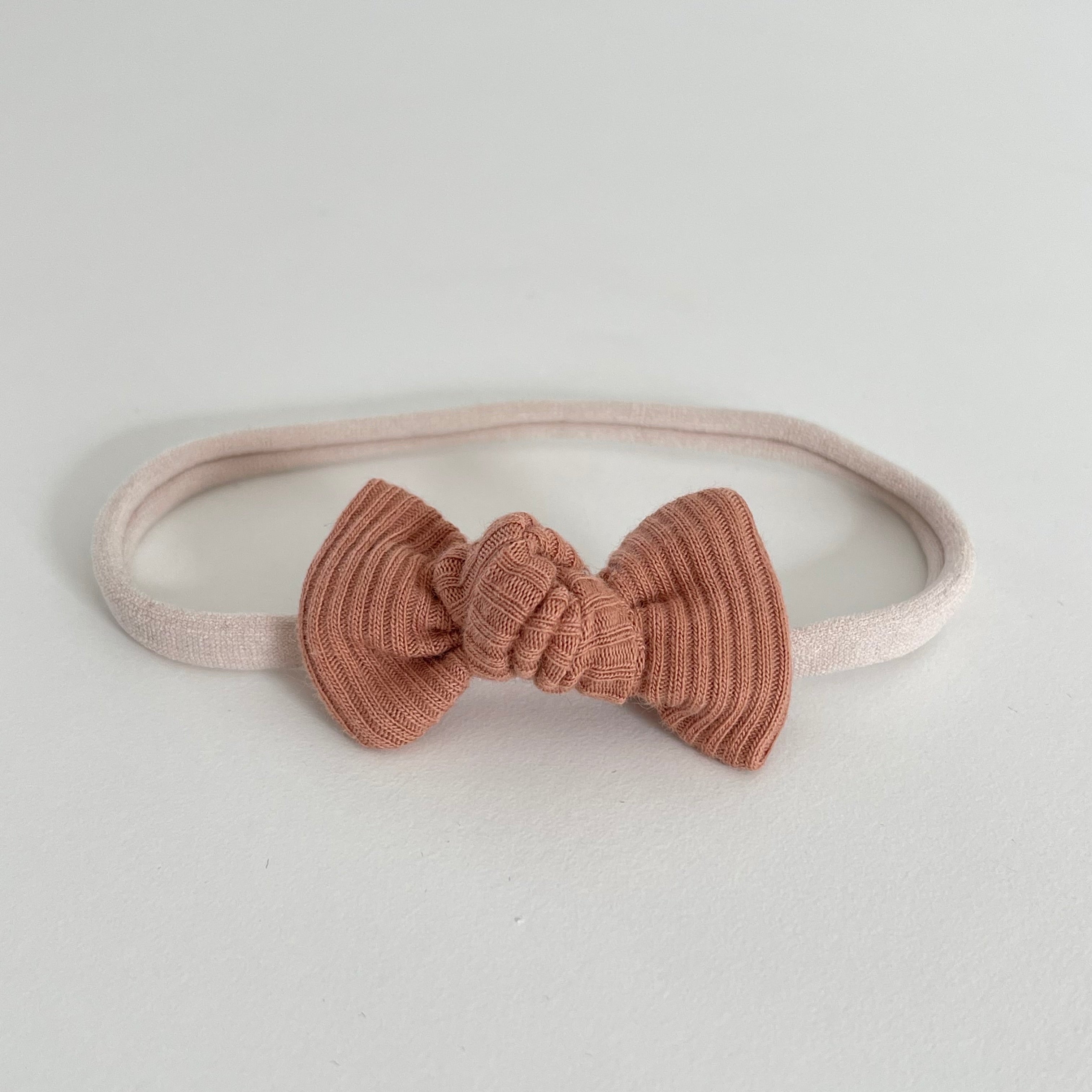 Petite jersey ribbed knot bows | 20 Colours | Clip, headband or bobble