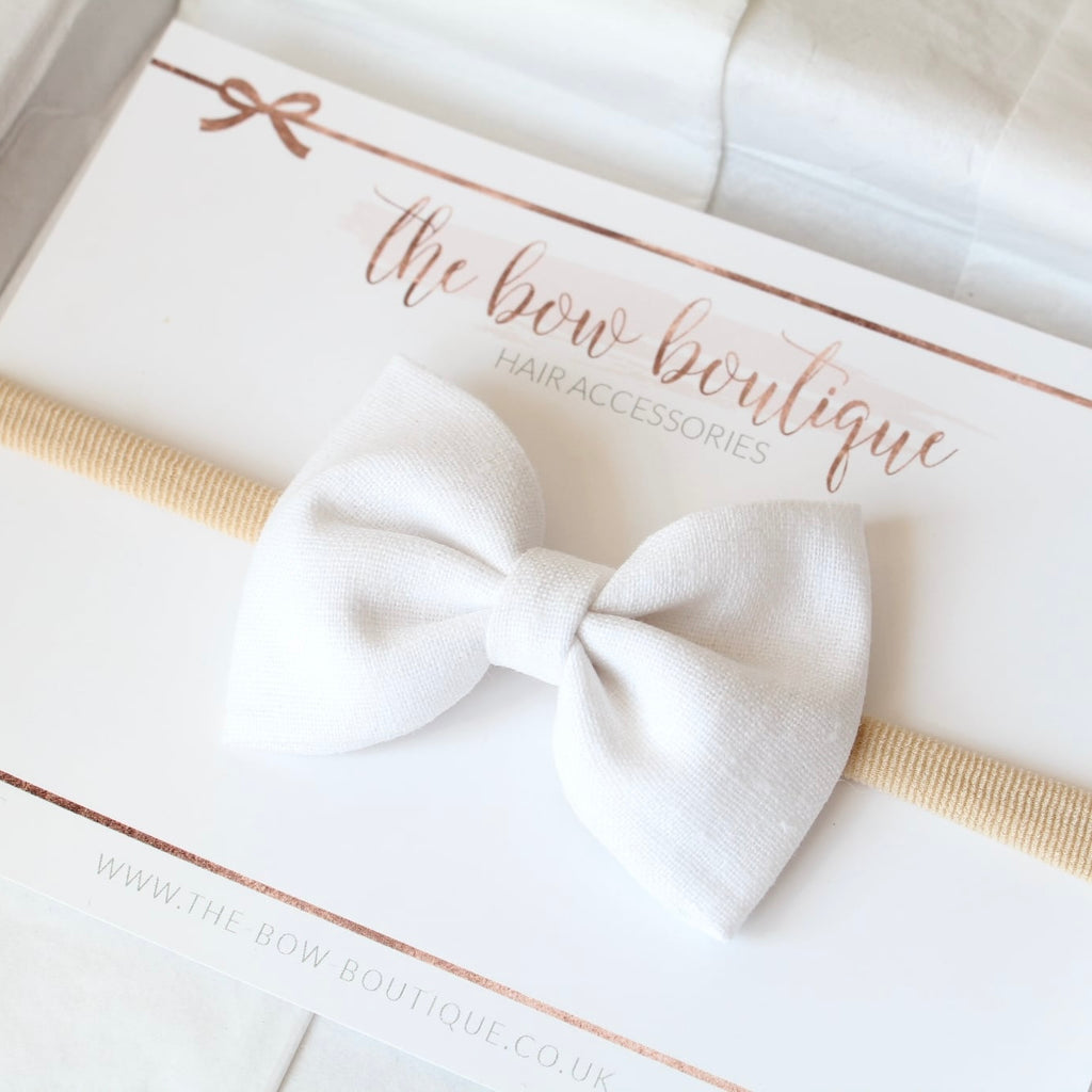 Cottage linen bow | 3 Sizes | 13 Colours | Clip, headband or bobble