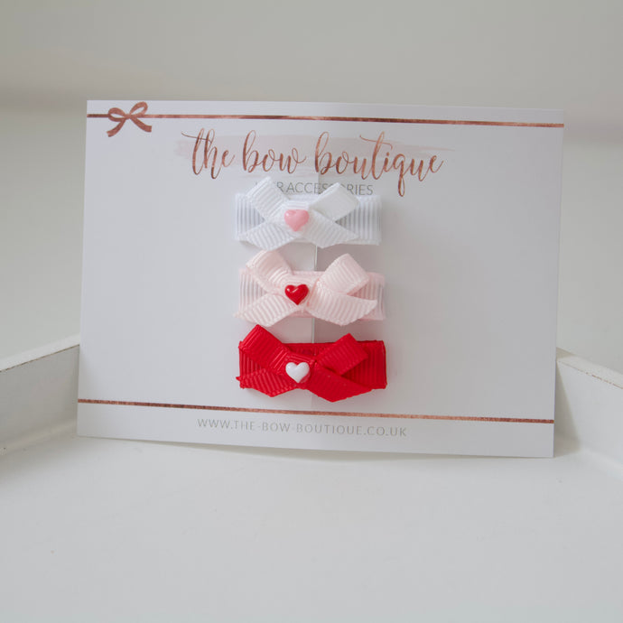 My first heart ribbon clips