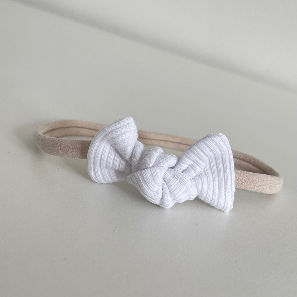 Petite jersey ribbed knot bows | 20 Colours | Clip, headband or bobble