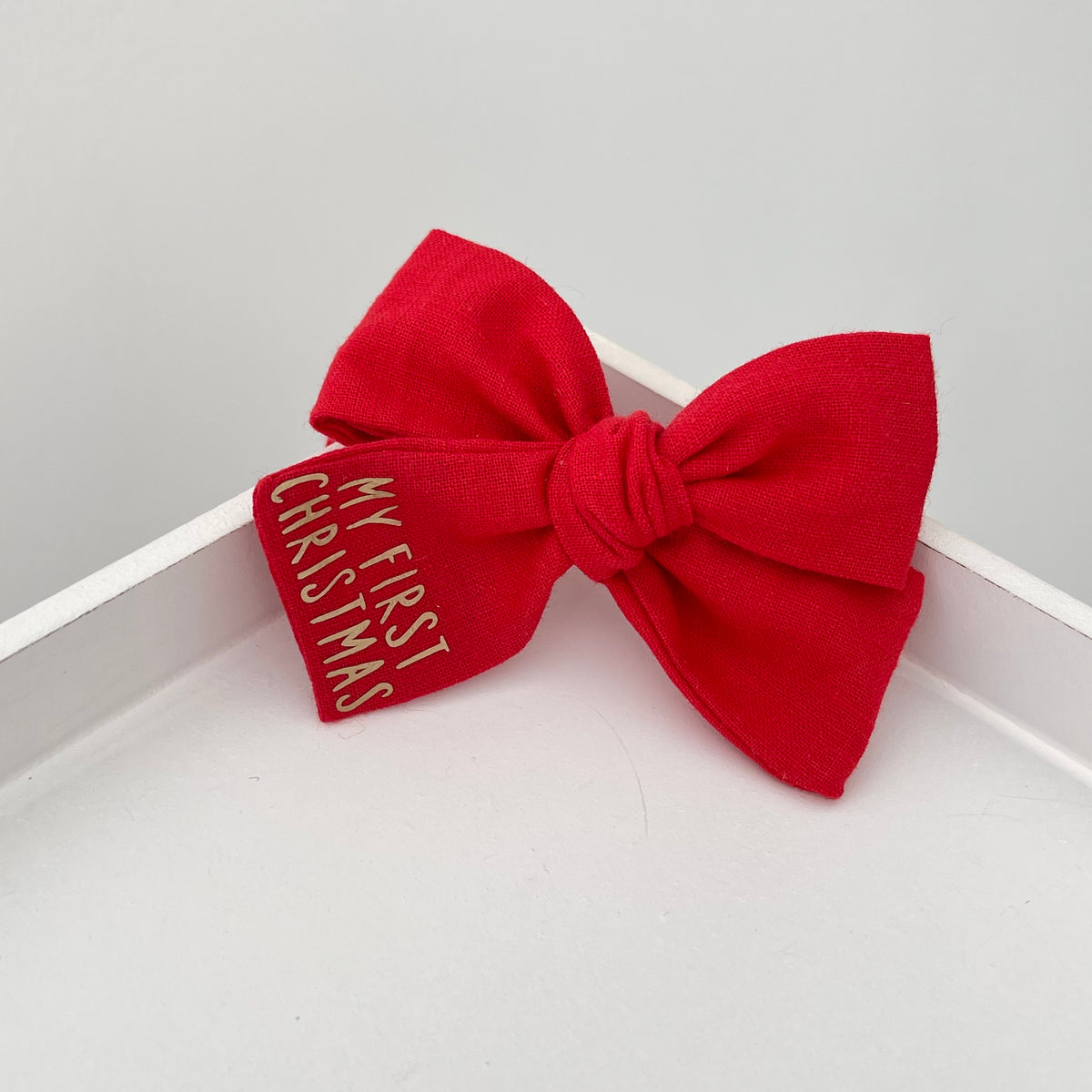 My first Christmas personalised Bow | Clip, headband or bobble