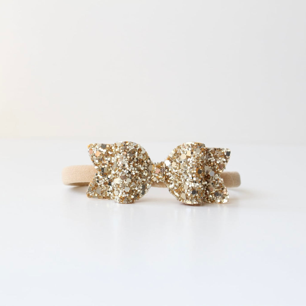 Small chunky glitter bows | 22 Colours | Clip or headband