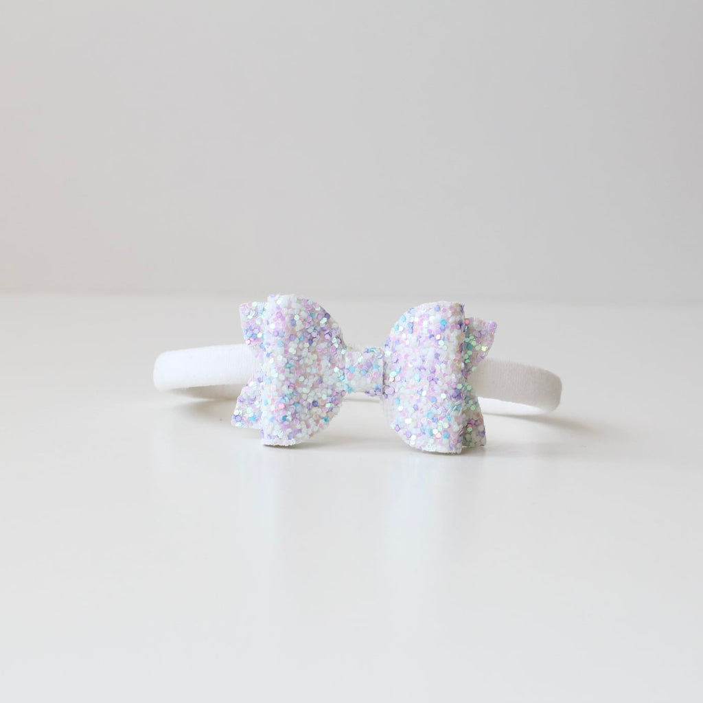 Mini deluxe glitter bows | 22 Colours | Clip, headband or bobble