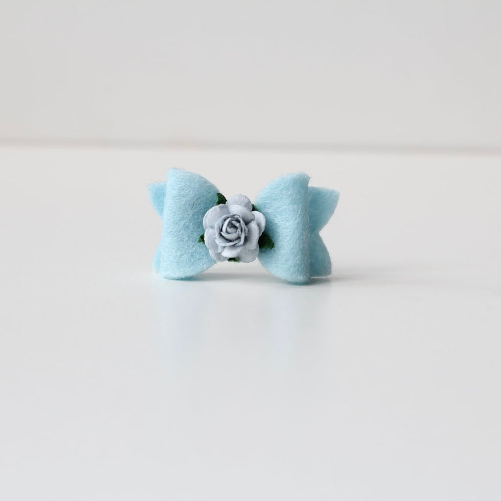 Petite felt flower bows | 11 colours | Clip or bobble