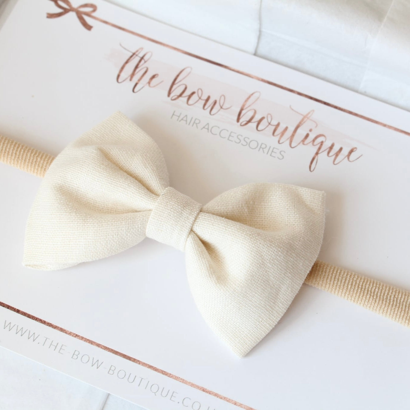 Cottage linen bow | 3 Sizes | 13 Colours | Clip, headband or bobble