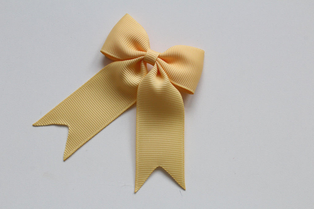 Personalised tail pinch ribbon bows | 33 colours | Clip or bobble