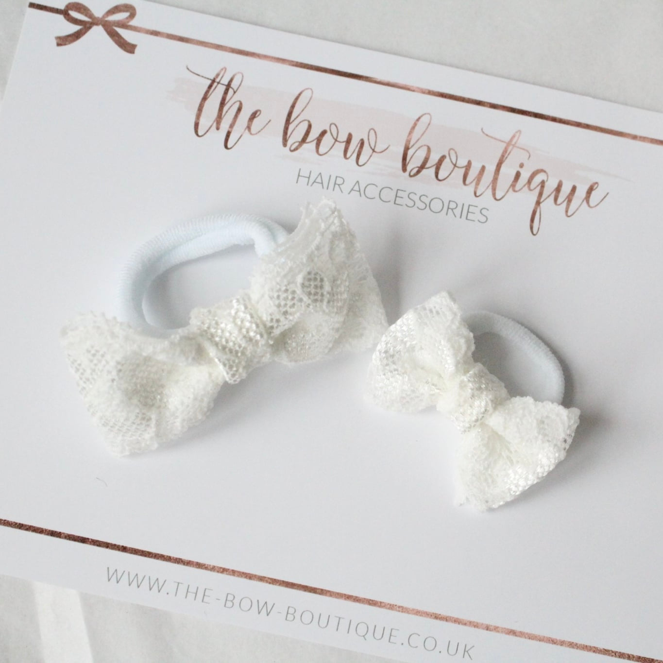 Ivory lace bow bobbles | 2 Sizes | Occasion